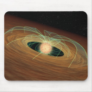 A dusty planet-forming disc in orbit mouse mat