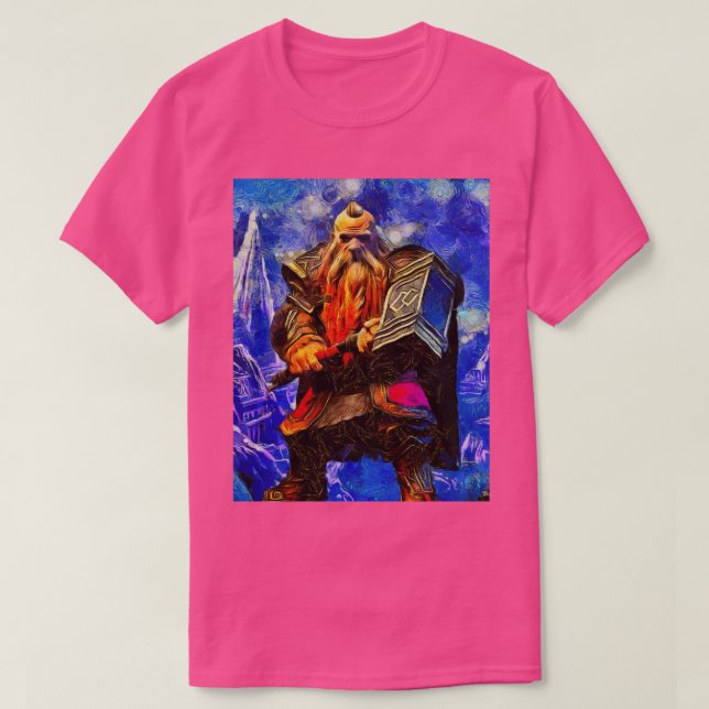 A dwarf with a war hammer Art Classic TShirt (Design Front)