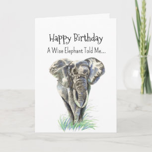 A Elephant Personality Birthday Fun Animal Card