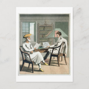 A European Gentleman with his Moonshee, or Native Postcard