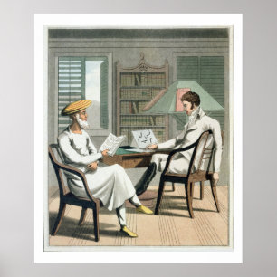 A European Gentleman with his Moonshee, or Native Poster