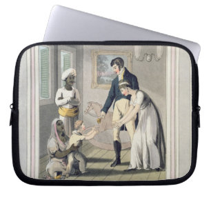 A European Lady and her Family, attended by an Aya Laptop Sleeve