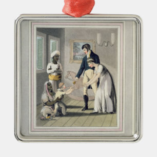A European Lady and her Family, attended by an Aya Metal Tree Decoration