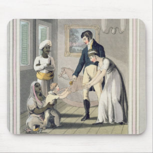 A European Lady and her Family, attended by an Aya Mouse Mat