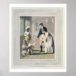 A European Lady and her Family, attended by an Aya Poster