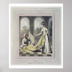 A European Lady giving instructions to her Durzee, Poster