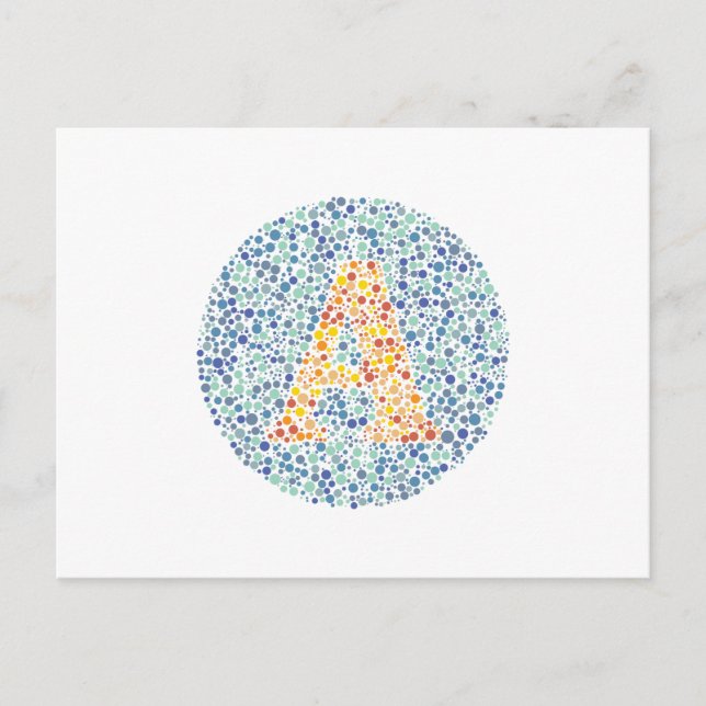 “A” Eye Test Letter Postcard (Front)