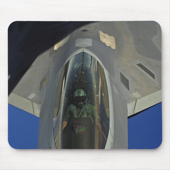 A F-22 Raptor receives fuel from a KC-135 Mouse Mat (Front)