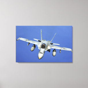 A F/A-18 Hornet participates in a mission Canvas Print