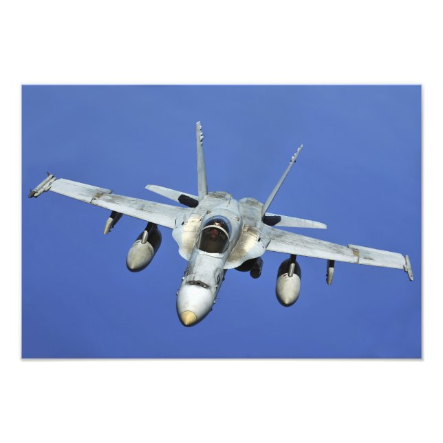 A F/A-18 Hornet participates in a mission Photo Print (Front)