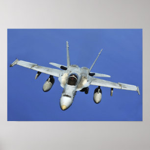 A F/A-18 Hornet participates in a mission Poster