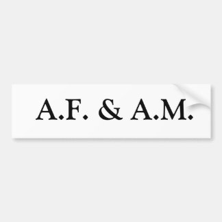 A.F. & A.M. BUMPER STICKER
