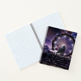 A fairy and a dark wolf notebook