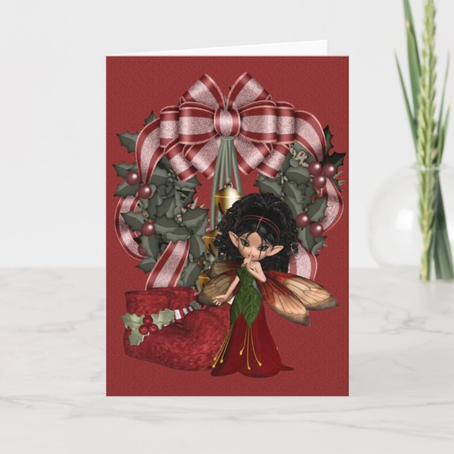 A Fairy Christmas .. fantasy art Holiday Card (Front)