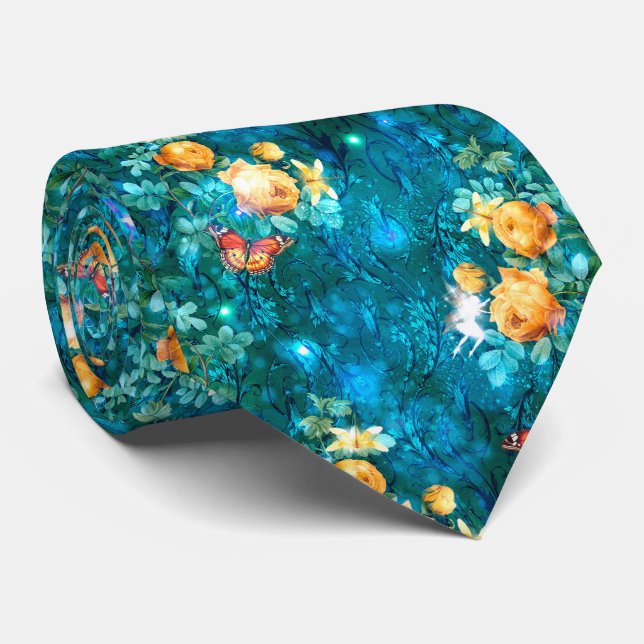 A Fairy in the Garden Series Design 11  Tie (Rolled)