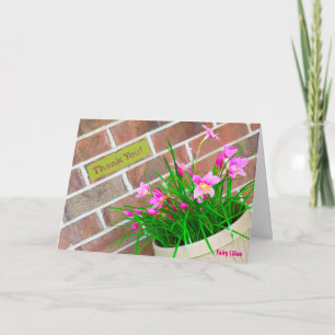 A Fairy Lily Thank You Note Card