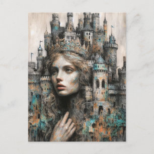 A Fairy Tale Queen With Castle on Her Head Postcard