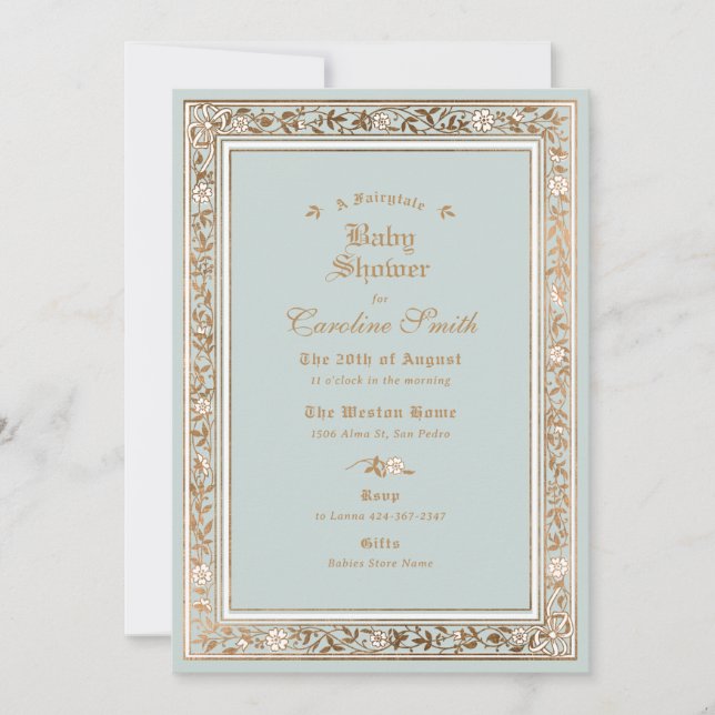 A Fairytale Pale Blue Baby Shower Invitation (Front)