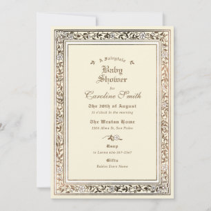 A Fairytale Pale Yellow Baby Shower Invitation