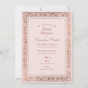 A Fairytale Rose Gold Baby Shower Invitation