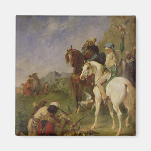 A Falcon Hunt in Algeria Magnet