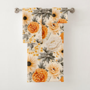 A Fall Floral Series Design 1 Bath Towel Set