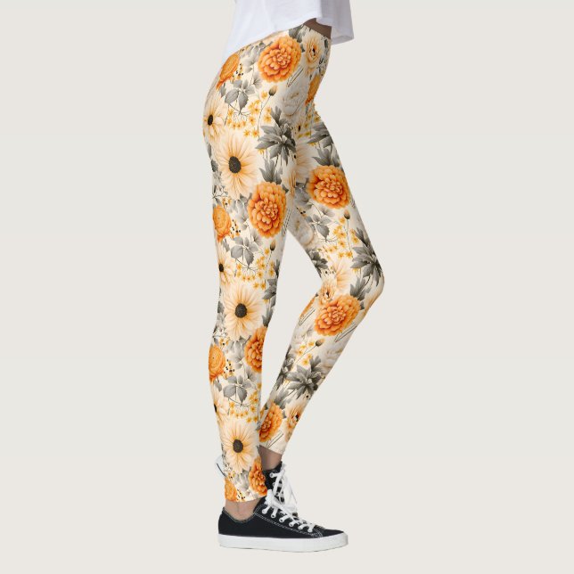 A Fall Floral Series Design 1 Leggings (Right)