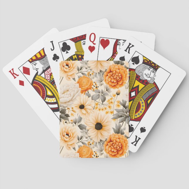 A Fall Floral Series Design 1 Playing Cards (Back)