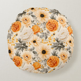 A Fall Floral Series Design 1 Round Cushion