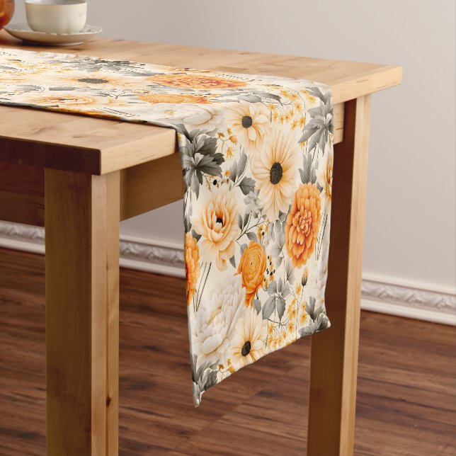 A Fall Floral Series Design 1 Short Table Runner (In Situ)