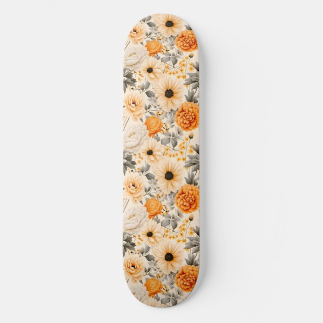 A Fall Floral Series Design 1 Skateboard (Front)