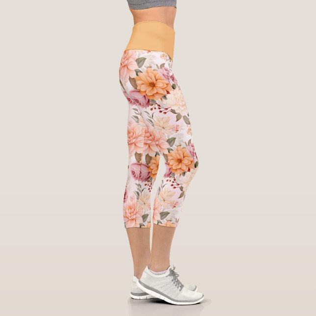 A Fall Floral Series Design 2 Capri Leggings (Right)