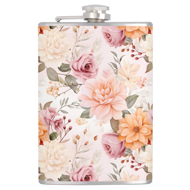 A Fall Floral Series Design 2 Hip Flask (Front)