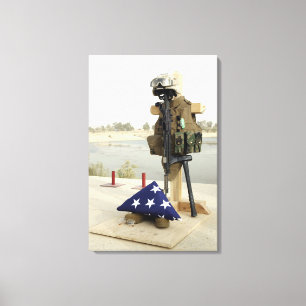 A fallen soldiers gear display canvas print