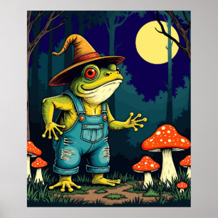 A Familiar Toad Witch Foraging At Night Poster