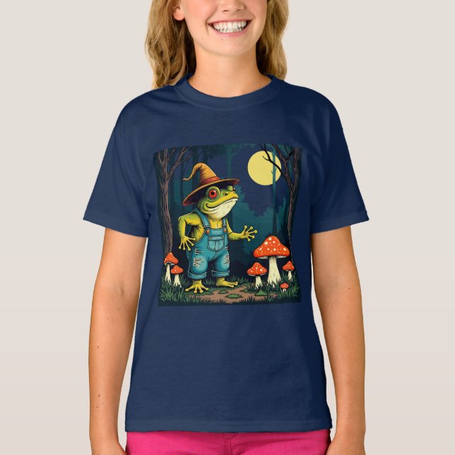 A Familiar Toad Witch Foraging At Night T-Shirt (Front)