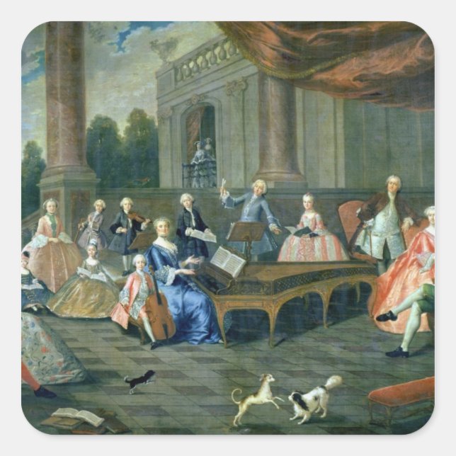 A Family Concert at Chateau Renescure Square Sticker (Front)