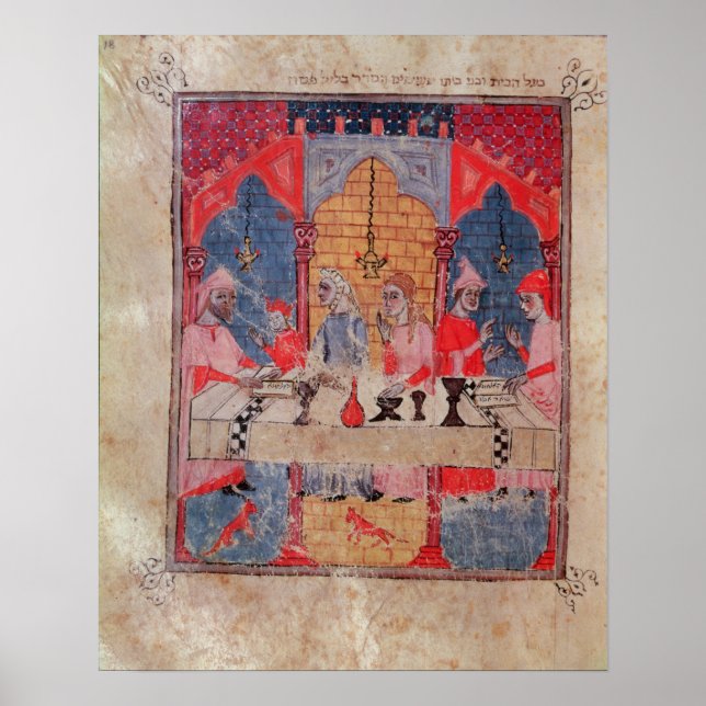 A family gathered at the table for Passover Poster (Front)