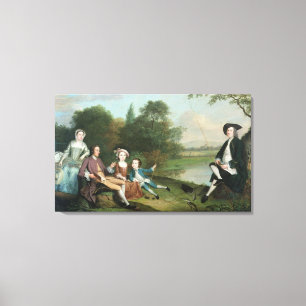 A family of Anglers, 1749 Canvas Print