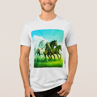 a family of horses galloping Tri-Blend shirt