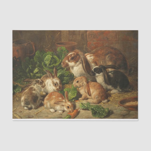 A Family of Rabbits by Alfred Richardson Barber Tissue Paper (Front)