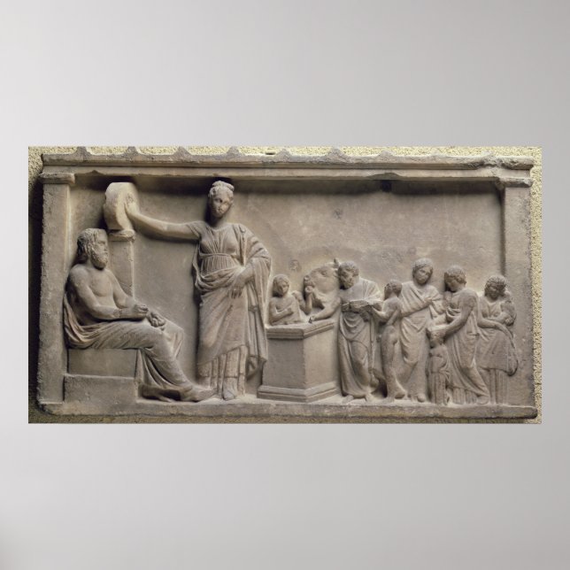 A family sacrificing a bull to Asclepius Poster (Front)