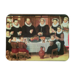 A Family Saying Grace Before the Meal, 1585 (oil o Magnet