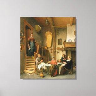 A Family Saying Grace Canvas Print