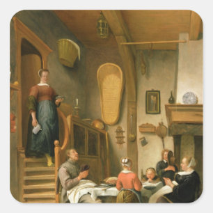 A Family Saying Grace Square Sticker