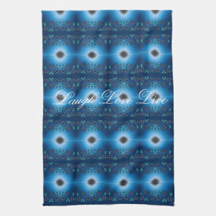 A Fancy Blue and Black Tea-Towel Tea Towel