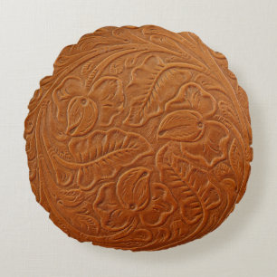 A fancy tan brown light coloured background made o round cushion