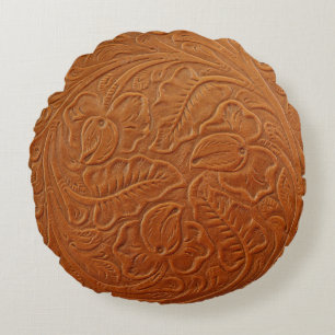 A fancy tan brown light coloured background made o round cushion