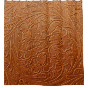 A fancy tan brown light coloured background made o shower curtain
