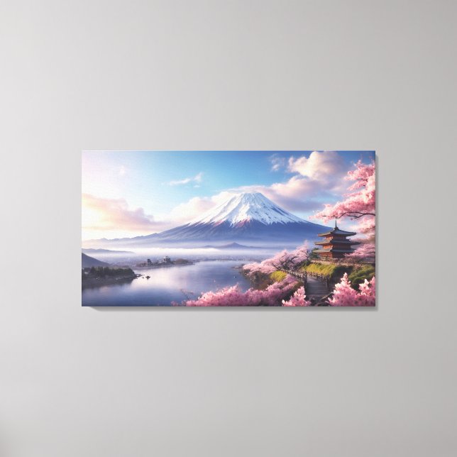 A Fantastic Oil Painting of Mount Fuji Canvas Print (Front)